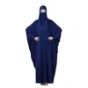 Ethnic Clothing Women Prayer Muslim Abaya Jilbab Long Dress Arab Hijab Khimar Islamic Ramadan Overhead Full Cover Worship Service Middle