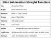 US CA VOORRAAD Oz STRAIGHT Tuimelaars Blank Sublimatie Slanke Kop Koffie Met Deksel En Plastic Stro Biermokken