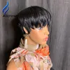 Alicrown Pixie Cut Wigs Short Bob Lace Frente Human Human Feching Wig Color Natural Non Remy Para Mulheres Negras