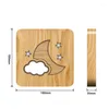 Veilleuses En Bois Massif Creux Sculpté Étoile Lune Et Nuages 3d Led Lumière Usb Bureau Lampe De Table Pour Enfants Cadeau Chambre Décoration De La Maison