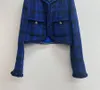 Chaqueta de marca de diseñador para mujer Moda Otoño Invierno Cadenas Abrigo de tweed Ocio Primavera Patrón de camelia Abrigos Abrigo Rebeca Regalo del día de la madre KXP8