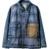 Men's Jackets Men's Denim Jacket Washed Distressed Cotton Loose Retro Coat Outdoor Chic Streetwear