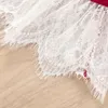 Vestidos de niña para niñas pequeñas, volantes de Navidad para niños, vestido de princesa de retazos de encaje de manga larga, vestido de fiesta elegante Formal