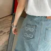 Skirts Designer Spring Autumn Womens Short Skirt Classic Casual Denim Skirts Fashion Embroidery All-match Slim Package Hip Skirt B3kl