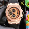 Mens Wristwatch 42 mm mechaniczny miękki gumowy pasek szafirowy wodoodporny Orologio di Lusso wiele kolorowych zegarków sportowych