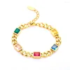 Link Bracelets Charm Multi Color Crystal Chain For Women Fashion 316l Stainless Steel Men Jewelry Christmas Gift Items