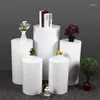 Decoração de festa 5pcs/set) espelhar casamento pedestal de ouro stand branco plinth redond redondo para yudao330