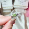 Кластерные кольца kjjeaxcmy fine jewelry natural peridot 925 стерлингового серебра регулируемое женское кольцо