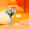 Kwiaty dekoracyjne 2PCS sztuczne dla w pomieszczeniach fałszywych roślin odpornych na zewnątrz UV Faux plastikowy zielony salon wystrój domu