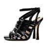 Sandaler Peep Toe Stiletto High Heels Sexy Party Fashion Women skor unik design solid färgpumpar stil holow ut