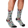 Calcetines masculinos patrón divertido de diversión para hombres harajuku hombres felices hip hop novedoso novio de chicos lindos tripulación casual para