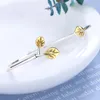 Bracelet Littéraire Vintage Golden Sprout Feuilles Ouverture Design Bracelets Pour Office Lady Simple Charmant Cadeau