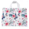 Gift Wrap 50Pcs Shopping Portable Hand Plastic Bag Tropical Leaf Flower For Gifts Cloth Packing Party Birthday Supplies