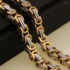 Chains 5/6/8mm Hip Hop Stainless Steel Square Byzantium Link Chain Chokers Necklaces For Men Rapper Jewelry Size 8.5"-40"