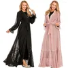 Ethnische Kleidung, offener Abaya, Dubai-Kaftan, muslimische Frauen, langes Maxi-Partykleid, Kimono-Cardigan, Kordelzug, türkischer Kaftan, islamisches Kleid