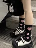 Socks Hosiery ita JK Girls Female Version of The Tube Ins Love Japanese Cute Student White Jk Red Long Cotton 230512