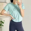 LU007 Dames Yoga Shirts Shirts Shirts Actie altijd Crop Top T-stuk Crew Neck Training Fitness Sportwear T-shirt