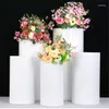 Decoração de festa 5pcs/conjunto) Romântico Pedestal Rosa/Decorativa Branca Display Stand/Metal Floor Plintos para Cake Yudao546