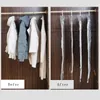 Förvaringspåsar vakuumkläder dammtät väska hängande transparent kappjacka tröja kompression spara hemgarderobsarranger