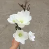 Dekoratif çiçekler yapay manolya çiçek simülasyonu ipek orkide düğün buket parti ev dekorasyon hediyesi diy duvar