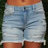 Women's Shorts Blue Ripped Denim Shorts With Tassel Pockets Women Summer Streetwear High Waist Button Up Sexy Hole Rave Jean Shorts 230515