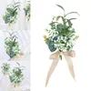 Dekorativ blommor Stol Back Flower Rose Floral Weddings Supplies With Leaves and Ribbons Party For Wedding Arch Reception Holiday Decor