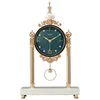 Table Clocks Desk & Gold Clock Small Figurines Silent Metal Retro Christmas Living Room Decorative Watch Reloj De Mesa