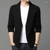 Männer Pullover 2023 Anzug Männer Gestrickte Mantel Lässige Mode Streifen Strickjacke Jacke Koreanische Feste Blazer Outwear Männliche Kleidung Casaco Masculino