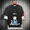 Erkek Tişörtler Hip Hop Kahaki T gömlek Kısa Kol Kawaii Harajuku Kedi Tişörtleri Moda Tee Street Giyim Japonya Yüksek Sokak Gömlek Erkekler 2021 Tops L230515