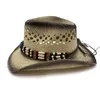 100% natürliche Stroh Cowboy Hut Frauen Männer Handgemachte Webart Cowboy Hüte Für Dame Quaste Sommer Westlichen Sombrero Hombre Rettungsschwimmer Hüte