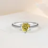 Solitaire Ring Joycejelly Solid 925 Sterling Silver Ring med True Moist 15CT 6.511mm utsökta smycken lämpliga för kvinnors bröllop och förlovningsgåvor 230512