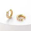Stud Earrings 2023 Fashion Women Retro Elegant Colorful Zircon Round Earring Vintage Party Circle Jewerly