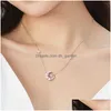 Anhänger Halsketten Mode Silber Farbe Mond Stern Halskette Crescent Schlüsselbein Kette Choker Für Frauen Schmuck Drop Lieferung Pendan Dhgarden DHT9K