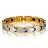 Link armbanden heren dames wolfraam geëlektroplateerde goudkleur gezond stel magneet armband sieraden