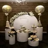 Décoration de fête 5 pièces/ensemble) meubles d'événement Table de gâteau d'événement Base en métal blanc mariage pour scène Yudao760