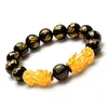 Imitation Gold Wealth Pixiu Bracelet Buddha Beads Cuff Bangle Chinese Feng Shui Religious Bracelet for Women Men220d