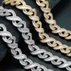 Cool Chains Necklace16-28inch 18K Amarillo Blanco Chapado en oro Bling Baguette CZ Cadena cubana Collar Pulsera Enlaces para hombres Bonito regalo