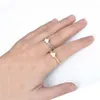 Band Rings Handmade Gold Color Bead Rings For Women Geometric Heart Elastic Ring Simple Finger Jewelry Anelli Femme