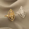 Bandringen esthetische roestvrijstalen lotusringen voor vrouwen elegante parel holle bloem vinger ring vintage bruiloft sieraden cadeau