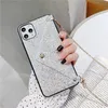 Card bag Insert card envelope iphone13 phone case Creative flash drill oblique body rope iphone14 phone case suitable
