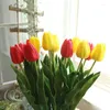 Decorative Flowers Artificial Flower PU Tulip Home Decoration Wedding Bouquet Orange Pink Yellow Purple Red Colors