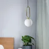 Pendant Lamps European Style Glass Luminous Small Ball Creative Children's Room Bedroom Single Head Simple Decorative Lights LX101612