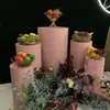 Party Decoration 5pcs/set)wedding Mental Pink Cake Tables Perspex Round Plinths Yudao327