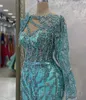 2023 MAY ASO EBI Cequined Lace Dress Crystals Frezs Sexy Evening Formal impreza Druga przyjęcie urodzinowe suknie zaręczynowe sukienka szata de soiree ZJ261