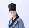 Breite Krempe Hüte Männer Hanfu Hut Chinesischen Traditionellen Alten Gelehrten Schwarz Kopfschmuck Vintage Armaturen Konfuzianischen Handtuch Cosplay Für