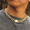 Halsketten mit Anhänger, 18 Karat vergoldet, klobige Halskette aus hochglanzpoliertem Edelstahl, Miami Flat Curl, kubanische Herrenkette 230512