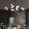 Żyrandole nowoczesne luksusowe szklane piłkę salon dom czarny wisior światła wyposażenia stolika jadalnia dekoracje hanging lampa