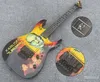 Guitarra de guitarra elétrica Eye Fingboard Inlay Black Floyd Rose Style Tremolo Hand Desenho no corpo HH Top HH Pickups