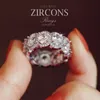 Wedding Rings Fashion Shinning Beautiful High Quality Cubic Zirconia White Full Rows Of Oval CZ Stone Women Jewelry Birthday Gift