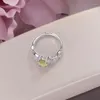 Clusterringen Natuurlijk peridot voor vrouwen 8 6mm edelsteen 925 Sterling Silver Ringen Ovaal Green Wit goud Kleur Accessoires R-PE001